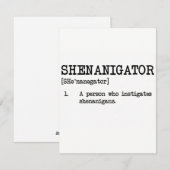 Carte drôle de St-Patrick Shenanigator (Devant / Derrière)