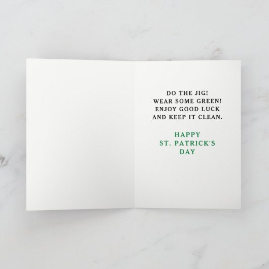 Carte Drôle de St Patrick's Day (Intérieur)