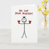 Carte drôle de Stickman No Cap Best (Fleur jaune)