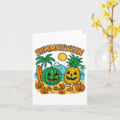 Carte Drôle de Summerween Mignonne Pastèque Et Ananas Be (Fleur jaune)
