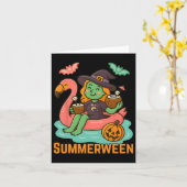 Carte Drôle de Summerween Mignonne Sorcière Flottant Dan (Fleur jaune)