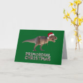 Carte Drôle de T-Rex Noël Fêtes  (Fleur jaune)