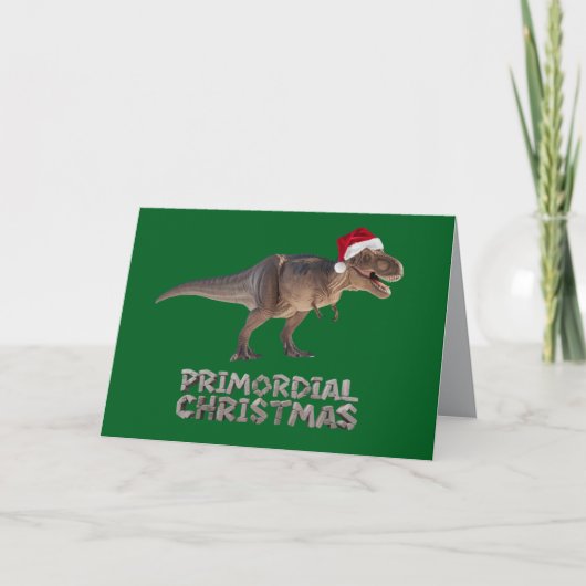 Carte Drôle de T-Rex Noël Fêtes  (Devant)