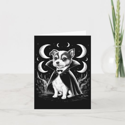 Carte Drôle de terrier Dracula chiot vampire - Épouvanta (Devant)