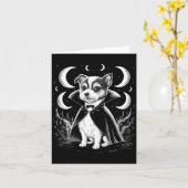 Carte Drôle de terrier Dracula chiot vampire - Épouvanta (Fleur jaune)