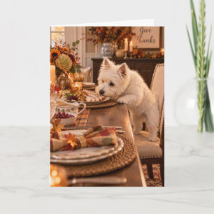 Carte drôle de Thanksgiving avec Westie
