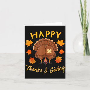 Carte Drôle de Thanksgiving devine quoi cul de dinde