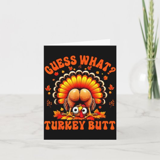 Carte Drôle de Thanksgiving Devinez quoi Couples de fess (Devant)