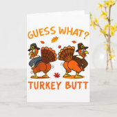 Carte Drôle de Thanksgiving Devinez quoi cul de dinde Ho (Fleur jaune)