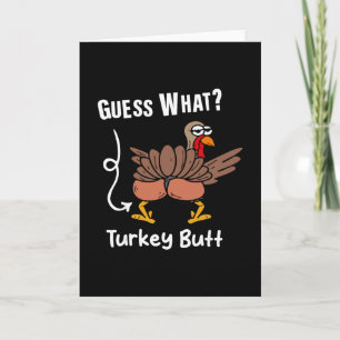 Carte Drôle de Thanksgiving Devinez quoi Dinde Fessier H
