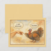 Carte drôle de Thanksgiving « Je suis végétalien » (Devant / Derrière)
