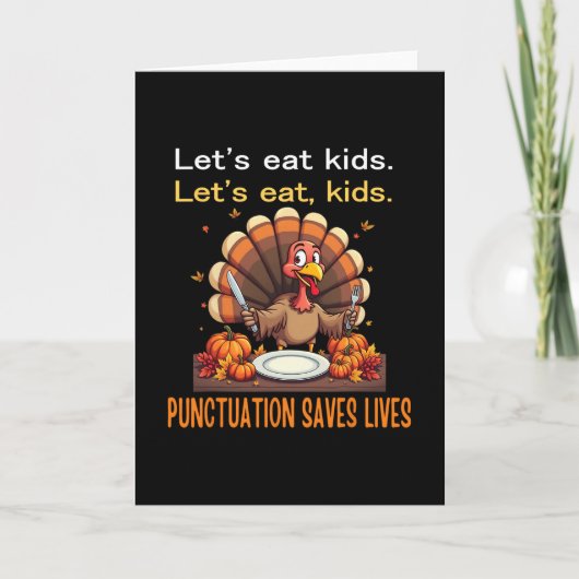 Carte Drôle de Thanksgiving Professeur Dinde Allons Mang (Devant)