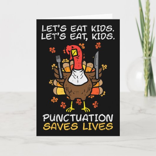 Carte Drôle de Thanksgiving Professeur Dinde Mangeons En (Devant)