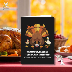 Carte Drôle de Thanksgiving Turducken