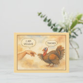 Carte Drôle de Thanksgiving végétarien (Debout devant)