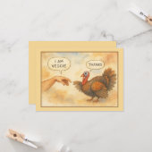 Carte Drôle de Thanksgiving végétarien (Devant/Arrière en situation)