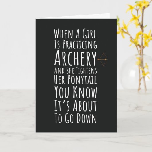 Carte drôle de tir à l'arc pour femmes adolescente (Fleur jaune)