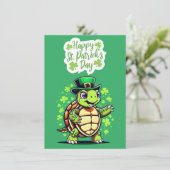 Carte drôle de tortue mignonne - Joyeuse carte de  (Debout devant)