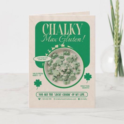 Carte drôle de trèfle Shamrock – Pour lui (Devant)