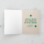 Carte drôle de trèfle Shamrock – Pour lui (Intérieur)