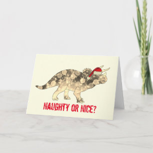 Carte Drôle de Triceratops Père Noël Noël Dinosaure Slog