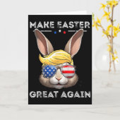 Carte Drôle de Trump Faire Pâques Grande Again Lapin Cha (Fleur jaune)
