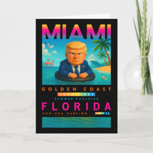 Carte Drôle de Trump sur un anneau de natation jaune flo