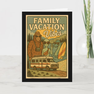 Carte Drôle de vacances d'été de la famille Bigfoot Alie