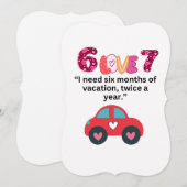 Carte drôle de vacances humour Saint-Valentin amou (Devant / Derrière)