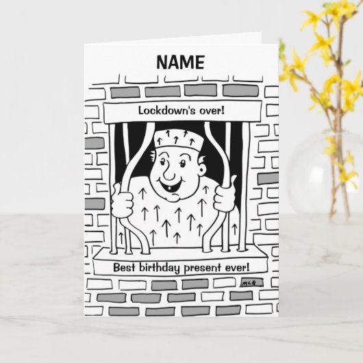 Carte Drôle de verrouillage dépassé - Évasion - Dessin a (Fleur jaune)