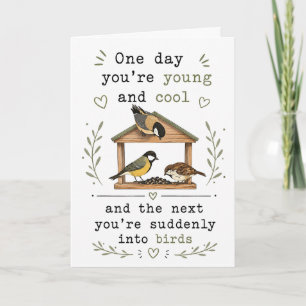 Carte Drôle de vieillir oiseau maman papa mari femme