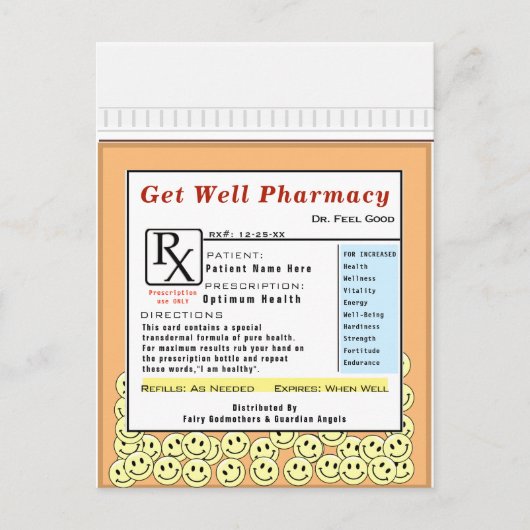 Carte drôle de vœux de rétablissement énorme (Devant)