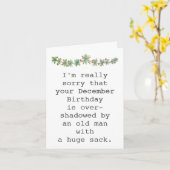 Carte Drôle Décembre Anniversaire Combiné avec Noël (Fleur jaune)