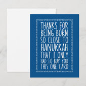 Carte Drôle Décembre Anniversaire et Hanoukka combiné (Devant / Derrière)
