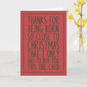 Carte Drôle Décembre Anniversaire et Noël Combiné (Fleur jaune)