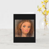 Carte Drôle dégoûtant doll face mème (Fleur jaune)
