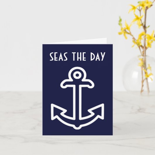 Carte drôle d'encouragement "Saisis la journée" (Fleur jaune)