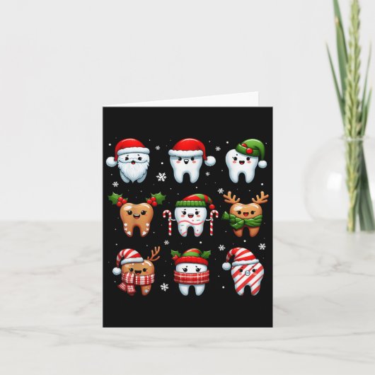 Carte Drôle Dental Noël Dents mignon Squ Dentist (Devant)