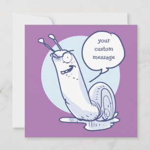 Carte drôle d'escargot dit quelque chose, dessin animé