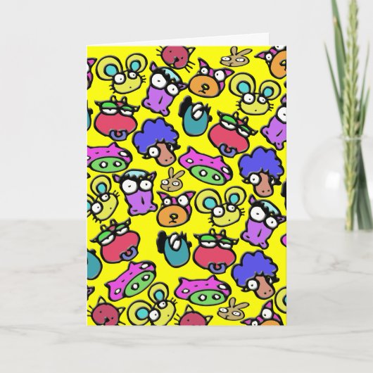 Carte Drôle dessin animé animal adieu à la retraite (Devant)