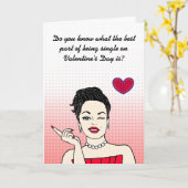 Carte Drôle d'être célibataire à la Saint-Valentin  (Fleur jaune)