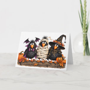 Carte drôle d'Halloween de poulet Chick or Treat