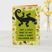 Carte drôle d'Halloween de triton (Fleur jaune)