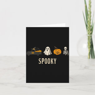 Carte Drôle d'Halloween effrayant mignon camion fantôme