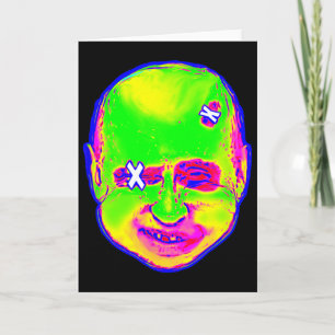 Carte Drôle d'Halloween Poutine Clown 1980s Art Rétro Uk