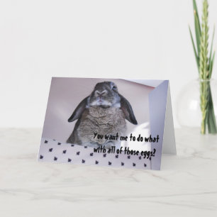 Carte drôle d'humeur de lapin de Pâques grincheux