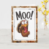 Carte Drôle d'humour de Thanksgiving Dinde  (Fleur jaune)
