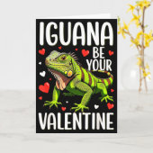 Carte Drôle d'iguane sois ton Valentin (Fleur jaune)