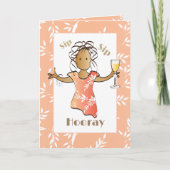 Carte Drôle Dire mignon Caricature Femme Ethnique Annive (Devant)