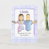 Carte Drôle Dit Mère Maman Caricature de Fils Anniversai (Devant)